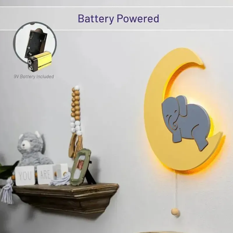 lumieworld__elefante_ilum_SKUahYRYVo9_1.webp LumieWorld - Elefante iluminado Lumipets na lua, luz noturna para berçário, iluminação montada na parede Fashion