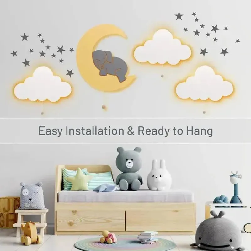 lumieworld__elefante_ilum_SKUahYRYVo9_3.webp LumieWorld - Elefante iluminado Lumipets na lua, luz noturna para berçário, iluminação montada na parede Fashion