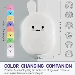 LumieWorld - Lumipets, luz noturna infantil, tocar música, coelhinho Clearance
