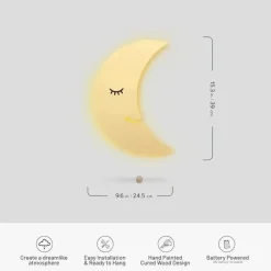 LumieWorld - Lumipets Moon Wall Light, Nursery Night Light, Wall Mounted Iluminado Clearance
