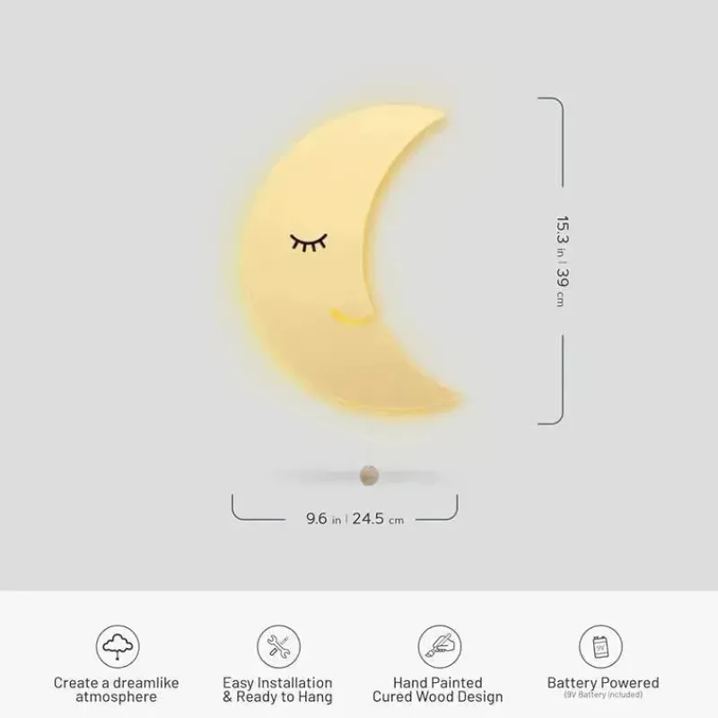 lumieworld__lumipets_moon_SKUqFNzPW5M_1.webp LumieWorld - Lumipets Moon Wall Light, Nursery Night Light, Wall Mounted Iluminado Clearance