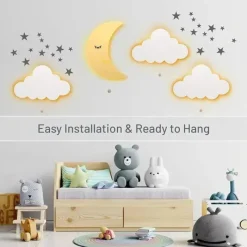 LumieWorld - Lumipets Moon Wall Light, Nursery Night Light, Wall Mounted Iluminado Clearance