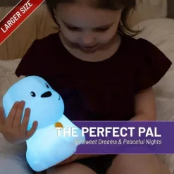 LumieWorld - Luz noturna recarregável Lumipets para crianças, luz de berçário de silicone, cachorrinho Fashion