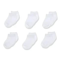 Baby Vision Luvable Friends - Conjunto de 6 unidades de meias brancas unissex para bebê Hot