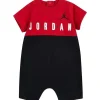 Jordan Macacão Baby Big Block vermelho e preto Fashion