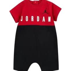 Jordan Macacão Baby Big Block vermelho e preto Fashion