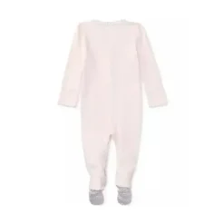 Ralph Lauren Macacão Polo Baby - Menina Manga Longa Algodão Orgânico Interlock Malha Macacão, Rosa Delicado Outlet