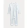 Ralph Lauren Macacão Polo Baby - Manga Longa Algodão Orgânico Interlock Malha, Quartzo Urze New
