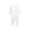 Ralph Lauren Macacão Polo Baby - Manga Comprida Algodão Orgânico Interlock Malha Macacão, Cinza Best