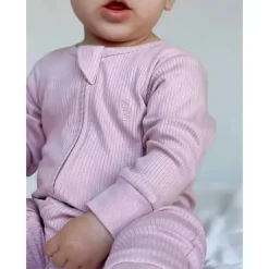 Pure Baby Macacão - Baby Girl com zíper canelado, lavanda Fashion