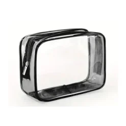 MacroBaby - Bolsa de armazenamento de lápis com zíper preto transparente Clearance