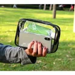MacroBaby - Bolsa de armazenamento de lápis com zíper preto transparente Clearance