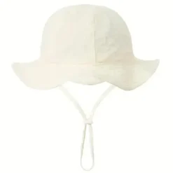MacroBaby - Chapéu Balde Protetor e Estiloso para Bebê, Branco Cremoso Discount