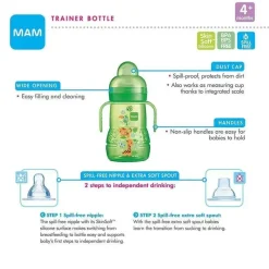 Mam - Girl Trainer Cup 8Oz, Rosa, 4M+ New