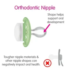 Mam 2 pacotes de chupeta ortodôntica camuflada de silicone para mais de 16 meses - as cores podem variar New