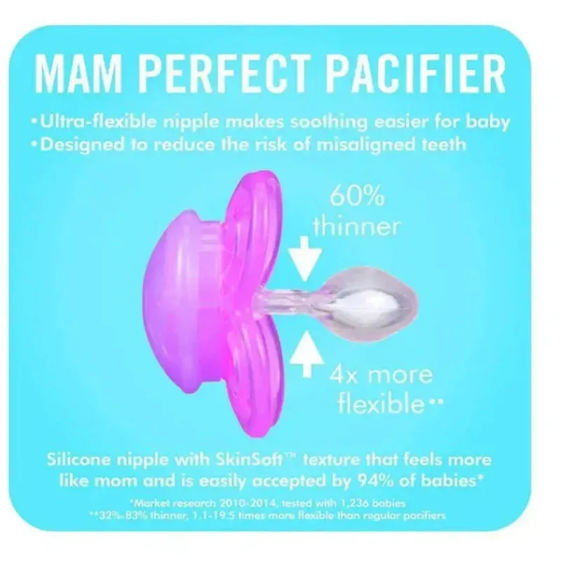 mam_pack__meses_perfect_n_SKUXspX85dX_1.webp Mam 2-Pack 6+ Meses Perfect Night Chupeta - Rosa/Roxo Best