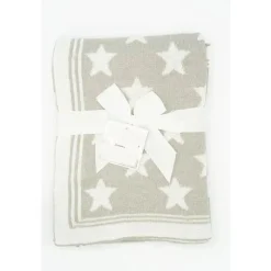 Rose Textiles Manta de bebê cinza têxtil rosa com estrelas Fashion
