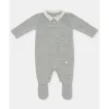 Martin Aranda - Baby Boy Long Romper With Feet Glace, Light Blue Outlet