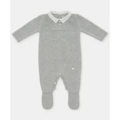 Martin Aranda - Baby Boy Long Romper With Feet Glace, Light Blue Outlet