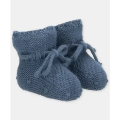 Martin Aranda - Baby Knit Booties Garden, Blue Grey Outlet
