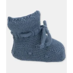 Martin Aranda - Baby Knit Booties Garden, Blue Grey Outlet