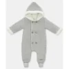 Martin Aranda - Baby Sweater Knit Lined Pramsuit With Removable Feet Glace, Light Grey Sale