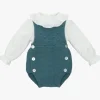 Martin Aranda - Conjunto de blusa de bebê e macacão de flores petit, verde Fashion