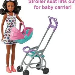 Fisher-Price Mattel - Barbie Playset com boneca babá, cabelo castanho encaracolado Online