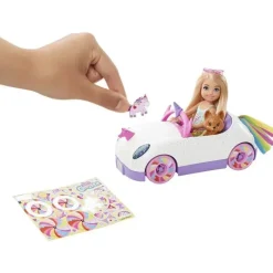 Mattel - boneca Barbie Club Chelsea e carro unicórnio Clearance