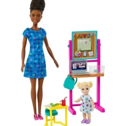 Fisher-Price Mattel - Tema Barbie Professora com Boneca Moda Morena New