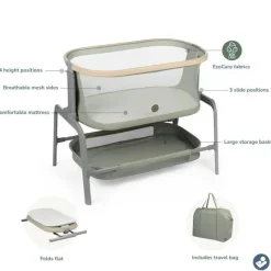 Maxi-Cosi - Berço de cabeceira Iora, verde clássico Outlet