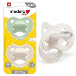 Medela - chupeta de bebê 2 unidades, verde jade e cinza calmo New