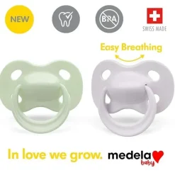 Medela - chupeta de bebê 2 unidades, verde jade e cinza calmo New