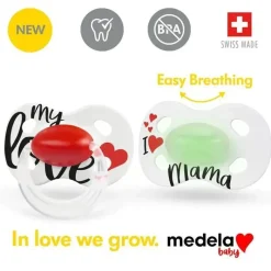 Medela - chupeta de bebê 2 unidades, meu amor e eu amo mamãe Online