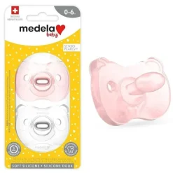 Medela - chupeta de bebê 2Pk, rosa/transparente Best