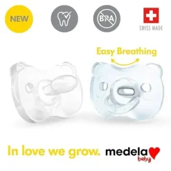 Medela - chupeta de bebê 2Pk, azul/transparente Hot