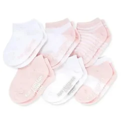 Burt's Bees Baby Meias de bebê de algodão orgânico Burts Bees com várias flores, 6 unidades Sale