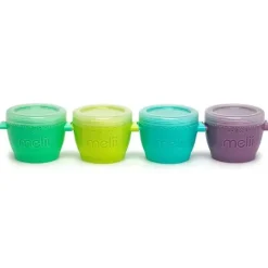 Melii - 4 recipientes de armazenamento de comida para bebês Snap &amp; Go com tampa, 6 onças Sale