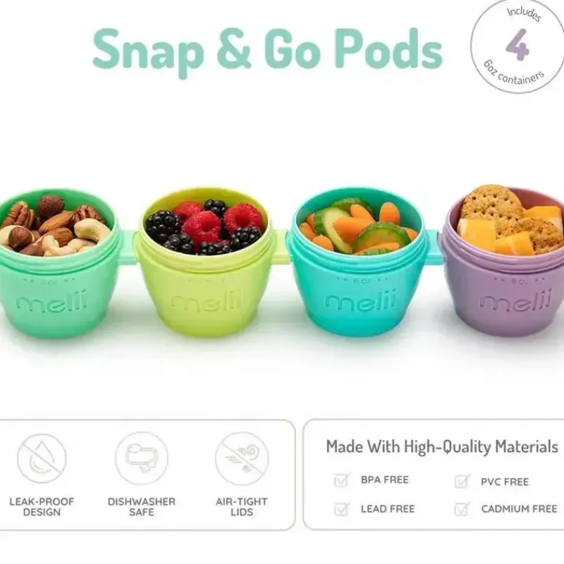 melii___recipientes_de_ar_SKUQy5GtEJh_4.webp Melii - 4 recipientes de armazenamento de comida para bebês Snap & Go com tampa, 6 onças Sale