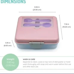 Melii - Bento de duas camadas, 48,8 onças, rosa Sale