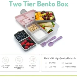 Melii - Bento de duas camadas, 48,8 onças, rosa Sale