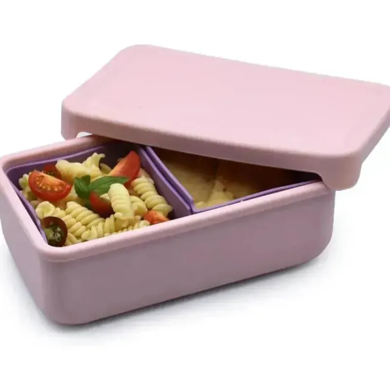 melii__caixa_bento__silic_SKUWREVQwZm_0.webp Melii - Caixa Bento 100% Silicone com Divisórias Removíveis, 2 Compartimentos, Rosa Roxo Sale