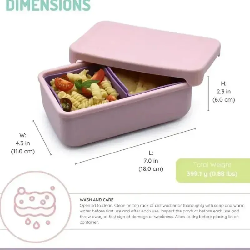 melii__caixa_bento__silic_SKUWREVQwZm_1.webp Melii - Caixa Bento 100% Silicone com Divisórias Removíveis, 2 Compartimentos, Rosa Roxo Sale