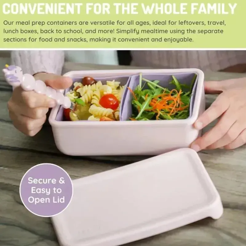 melii__caixa_bento__silic_SKUWREVQwZm_4.webp Melii - Caixa Bento 100% Silicone com Divisórias Removíveis, 2 Compartimentos, Rosa Roxo Sale