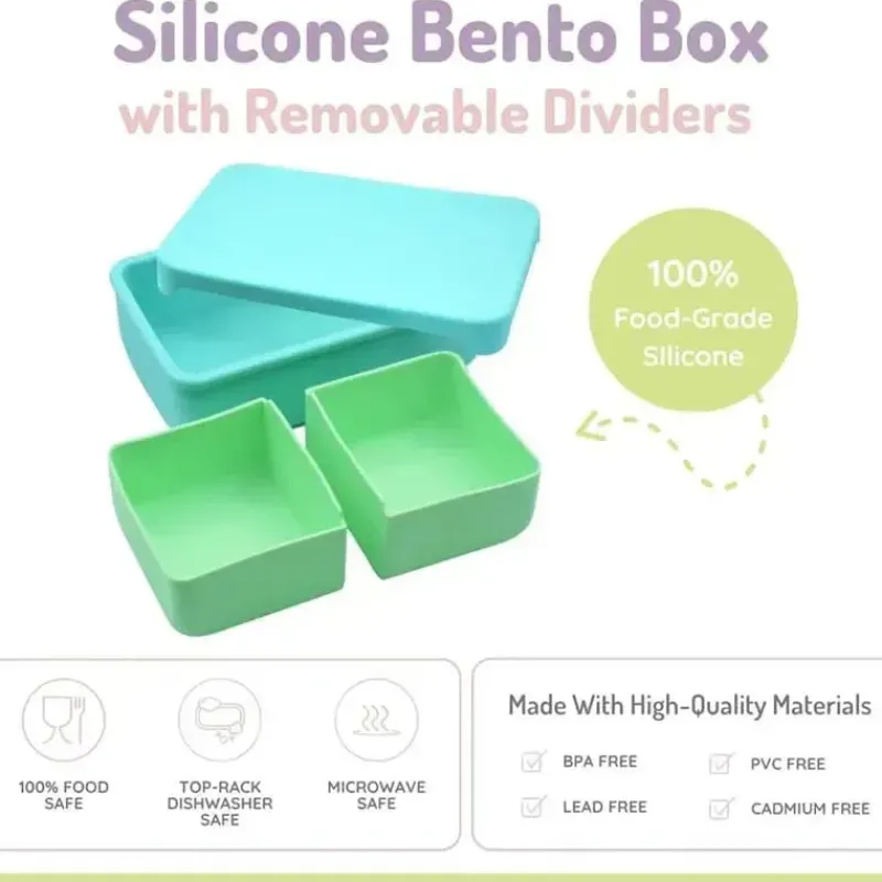 melii__caixa_bento__silic_SKUck5r8zz0_2.webp Melii - Caixa Bento 100% Silicone com Divisórias Removíveis, 2 Compartimentos, Azul Menta Hot