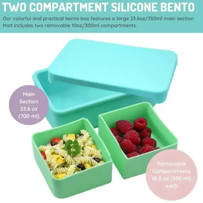 melii__caixa_bento__silic_SKUck5r8zz0_4.webp Melii - Caixa Bento 100% Silicone com Divisórias Removíveis, 2 Compartimentos, Azul Menta Hot