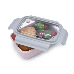 Melii - Caixa Bento com Compartimentos Removíveis, 1250ml, Rosa Roxo Cinza Outlet