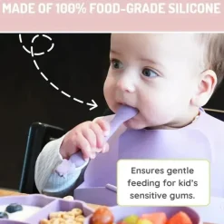 Melii - colheres 100% silicone, alimentação para bebês e crianças pequenas, sem BPA, conjunto de 4 peças, cachorro, gato, unicórnio e dinossauro Clearance