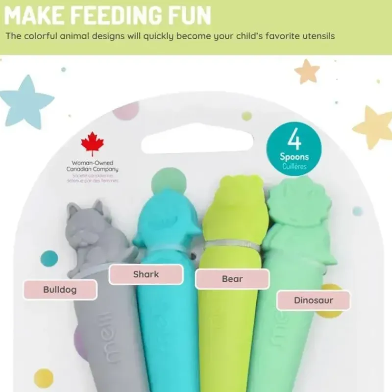 melii__colheres__silicone_SKUhumnvK19_1.webp Melii - colheres 100% silicone, alimentação para bebês e crianças pequenas, sem BPA, conjunto de 4 peças, tubarão, dinossauro, buldogue e urso Online