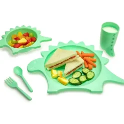 Melii - Conjunto de refeições para alimentação de celulose 5Pk, dinossauro New